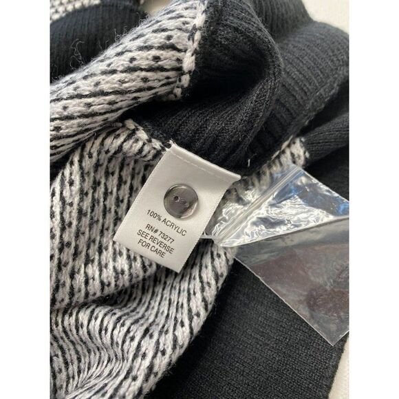Croft & Barrow Black White‎ Houndstooth Cardigan Sweater PXS NEW - Picture 7 of 7